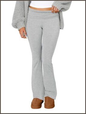 Flare Leggings Fold Over Waist Bell Bottom Yoga Pants